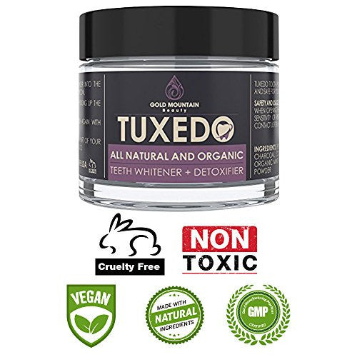 All Natural Charcoal Teeth Whitening, 'Tuxedo' Tooth and Gum Powder. Coconut Activated Charcoal and Bentonite Clay Formula. Use Like A Whitening Toothpaste -  - ravn (6)