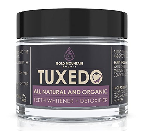 All Natural Charcoal Teeth Whitening, 'Tuxedo' Tooth and Gum Powder. Coconut Activated Charcoal and Bentonite Clay Formula. Use Like A Whitening Toothpaste -  - ravn