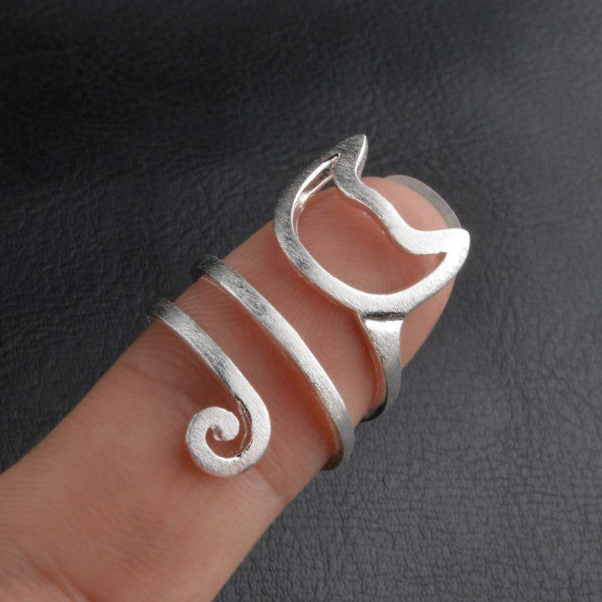 Adjustable Cat Ring - in Silver, Gold, Black - Ring - ravn (6)