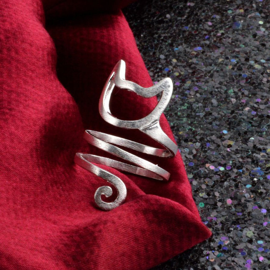 Adjustable Cat Ring - in Silver, Gold, Black - Ring - ravn (7)