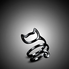 Adjustable Cat Ring - in Silver, Gold, Black - Ring - ravn