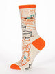 Blue Q Socks, Women's Crew, My Cat is Cool As F--k -  - ravn