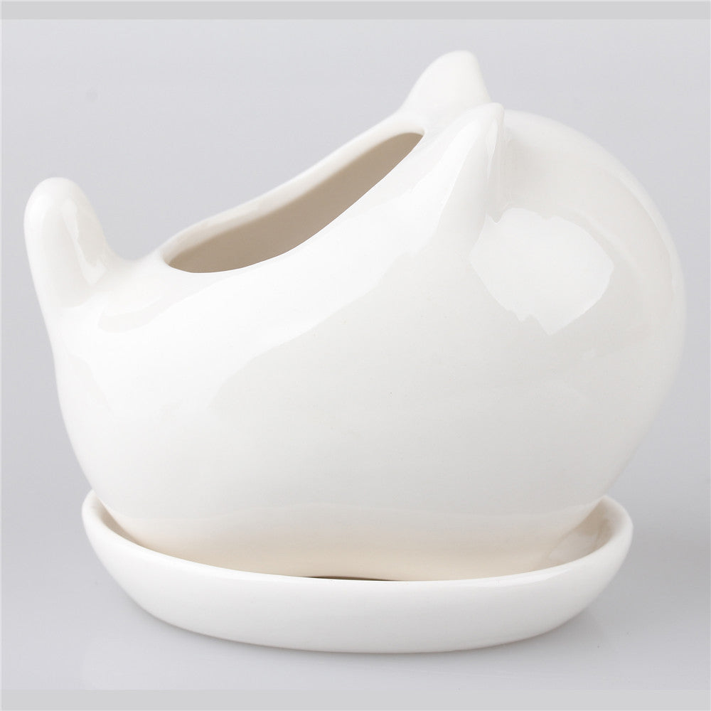 Cat Ceramic Flower Pot - Garden - ravn