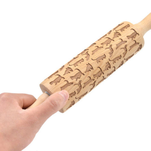 Cat Pattern Wooden Rolling Pin - Kitchen - ravn (15)