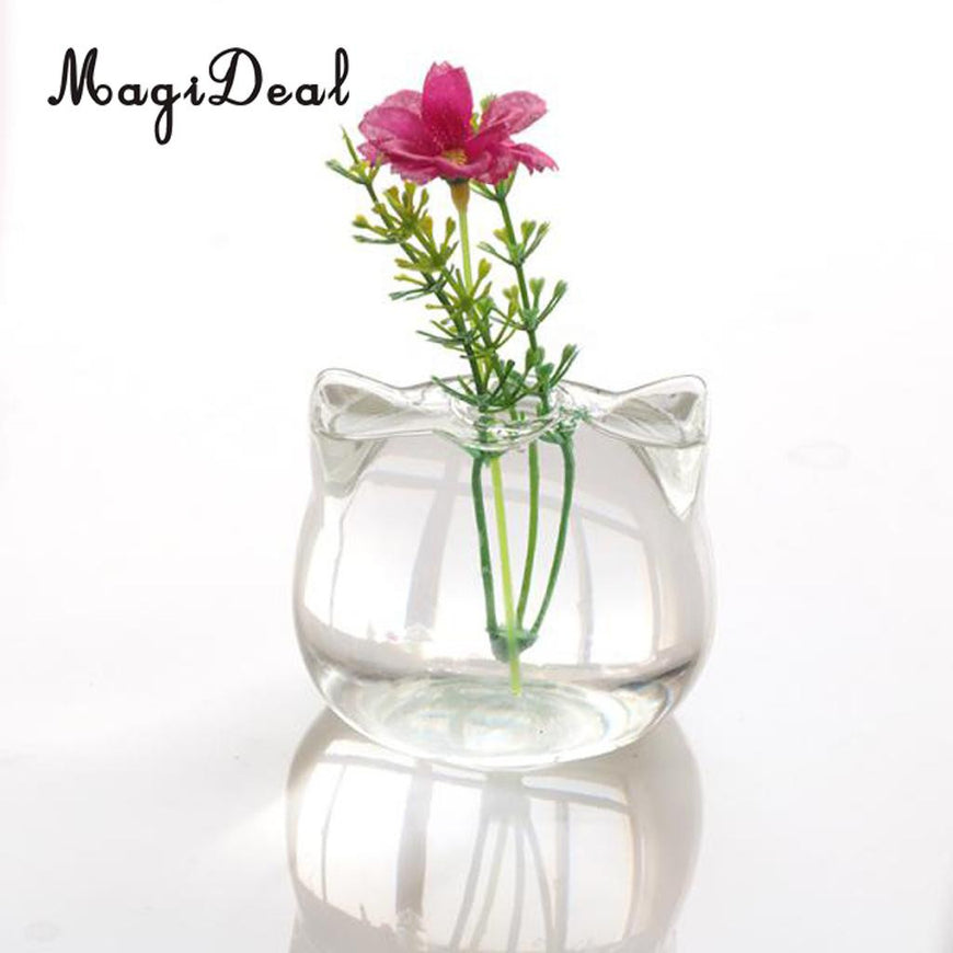 Cat Shaped Clear Glass Vase - Garden - ravn (2)