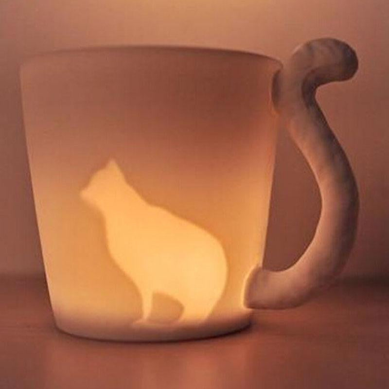 Ceramic Candlestick Cat Mug - Mug - ravn