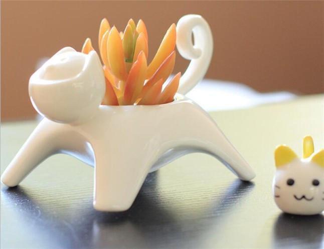 Ceramic Cat Flower Pot - Garden - ravn
