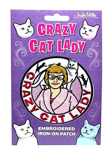 Crazy Cat Lady Embroidered Iron-On Patch -  - ravn