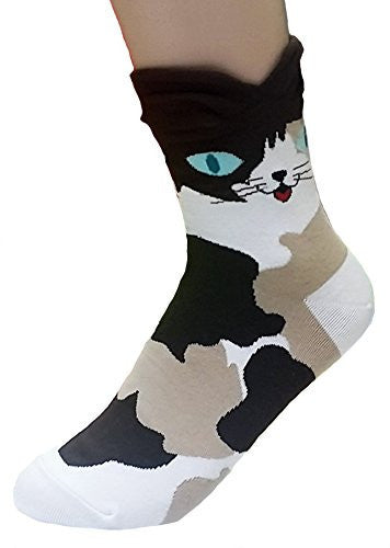 JJMax Women's Sweet Animal Socks Set with Thick Eared Cuffs One Size Fits All (Original Cats) -  - ravn (2)