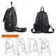 Katloo Women’s Washed Leather 4-way Convertible Tear Drop Small Backpack Shoulder Chest Bag Sling Purse (Black) -  - ravn