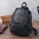 Katloo Women’s Washed Leather 4-way Convertible Tear Drop Small Backpack Shoulder Chest Bag Sling Purse (Black) -  - ravn