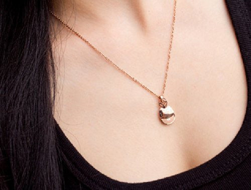 LOVE Beauties Maneki-neko Fortune Cats Lucky cat Rose Gold Plated Pendant Necklace Korean Love Style in a Gift Box -  - ravn (3)