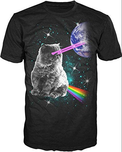 Laser Eyes Space Cat T-Shirt Size M -  - ravn