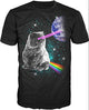 Laser Eyes Space Cat T-Shirt Size M -  - ravn