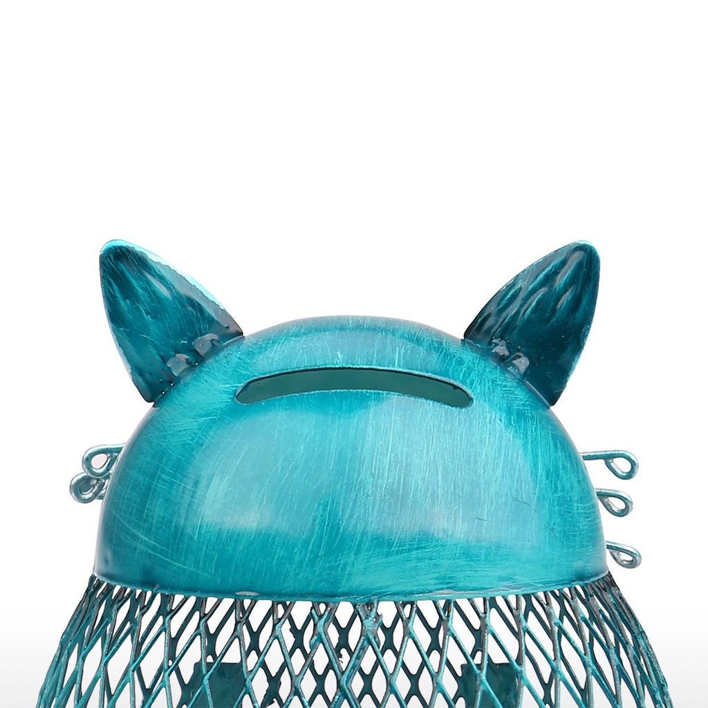 Metal Blue Cat Piggy Bank - Money Bank - ravn