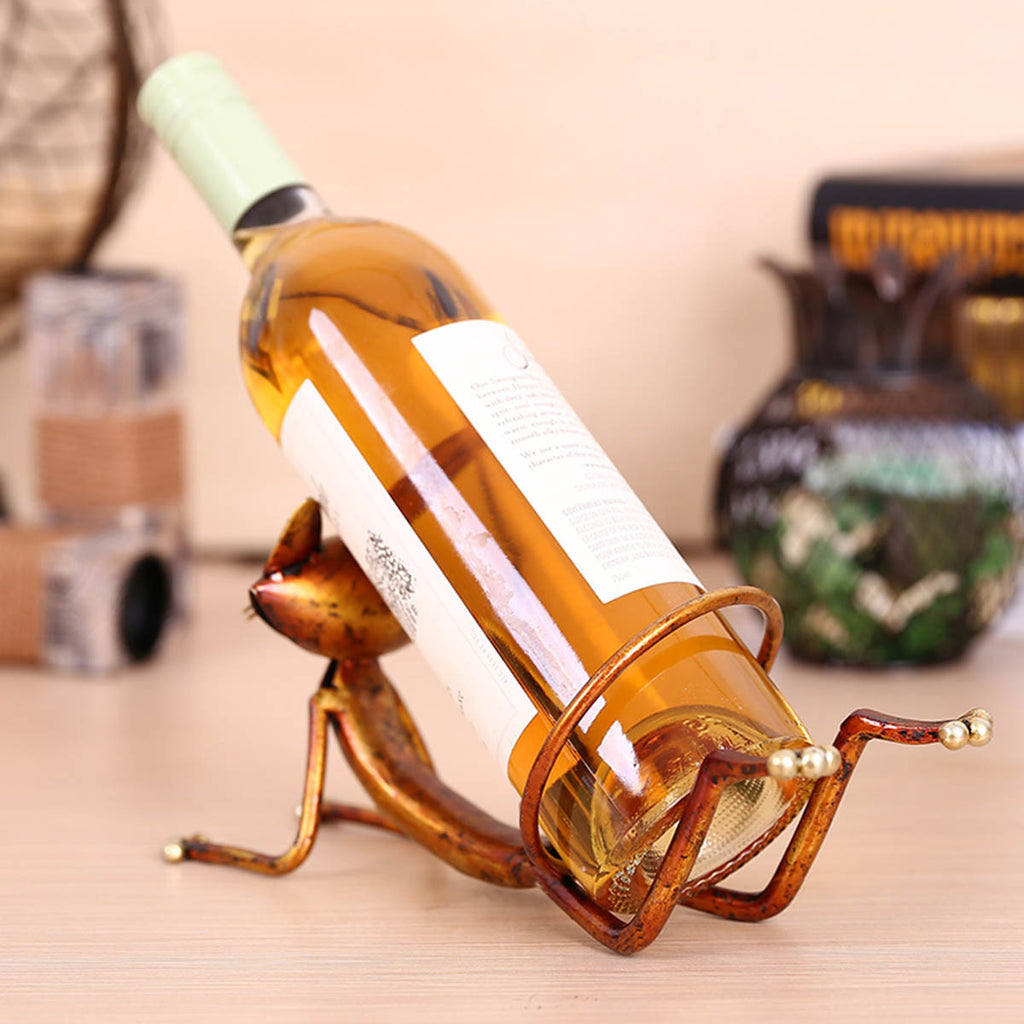 Metal Cat Yogi Wine Holder - Kitchen - ravn