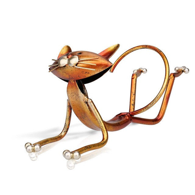 Metal Cat Yogi Wine Holder - Kitchen - ravn