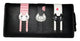 Nawoshow Women Wallet Cute Cat Wallet Bifold Long Purse with Zipper(Black) -  - ravn