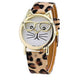 New Fashion Glasses Cat Watch Leather Strap Geneva Watch Women Wristwatch Dress Watches Quartz Watch -  - ravn