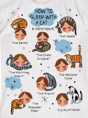 Nightshirt Says How to Sleep with a Cat,ONESIZE -  - ravn (1)