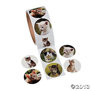 OTC - 100 Adorable KITTY CAT Stickers Kitten/KITTIES, Roll of 100 -  - ravn