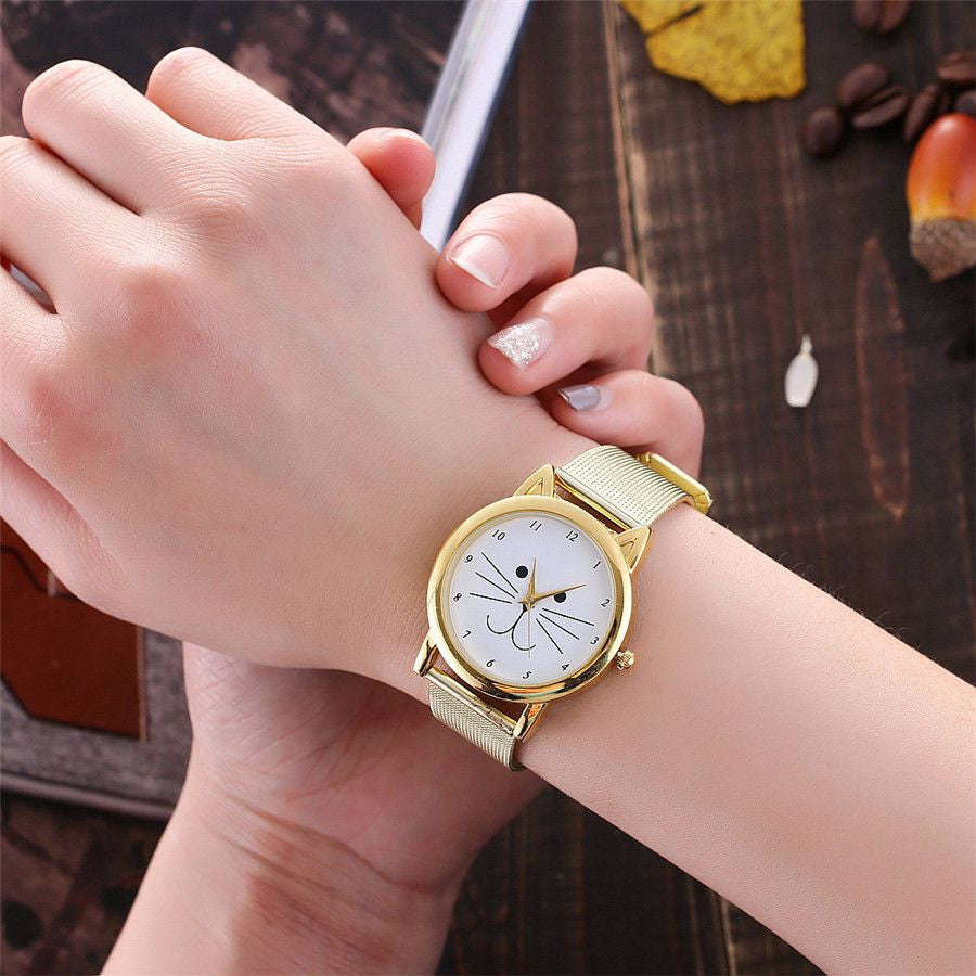 Retro Mesh Strap Cat Watch - Watch - ravn