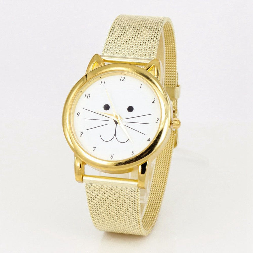 Retro Mesh Strap Cat Watch - Watch - ravn (4)