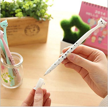 Rienar Japanese Style Cartoon Cat Head Gel Pen(Random Color 1pcs) , cute creative Stationery and office supplies -  - ravn