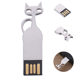 Silver Cat USB Pen Drive - Tech - ravn