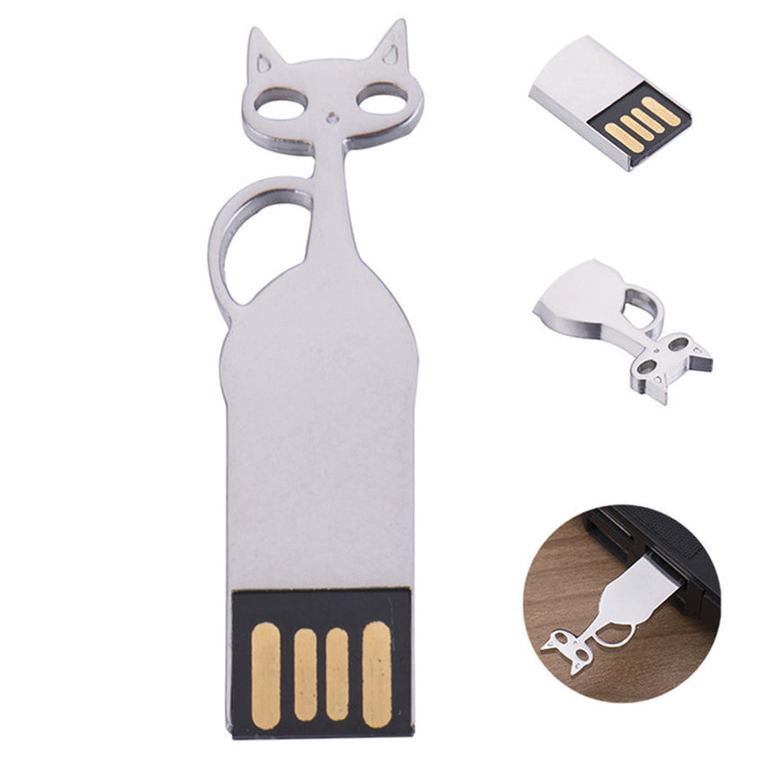 Silver Cat USB Pen Drive - Tech - ravn