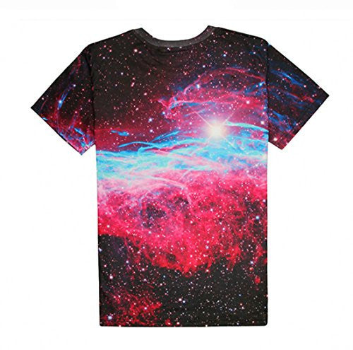 Uideazone men's Galaxy Cat Eat Pizza Short Sleeve T-shirt Tee Tops,cat3,Asia L= US M -  - ravn