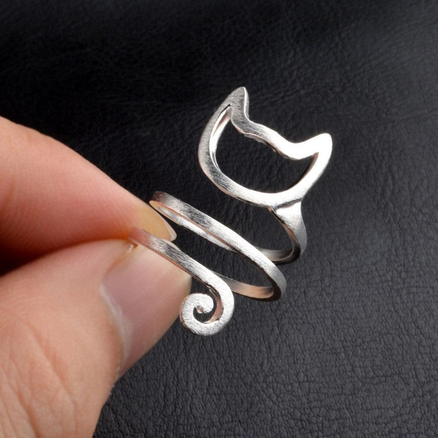 Adjustable Cat Ring - in Silver, Gold, Black - Ring - ravn (8)