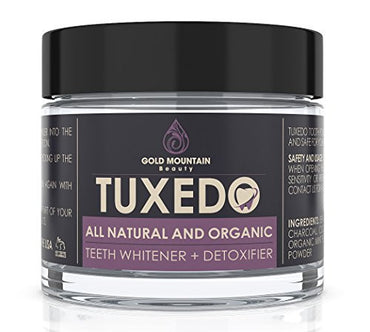 All Natural Charcoal Teeth Whitening, 'Tuxedo' Tooth and Gum Powder. Coconut Activated Charcoal and Bentonite Clay Formula. Use Like A Whitening Toothpaste -  - ravn