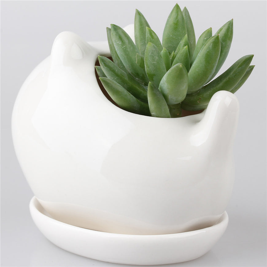 Cat Ceramic Flower Pot - Garden - ravn (1)