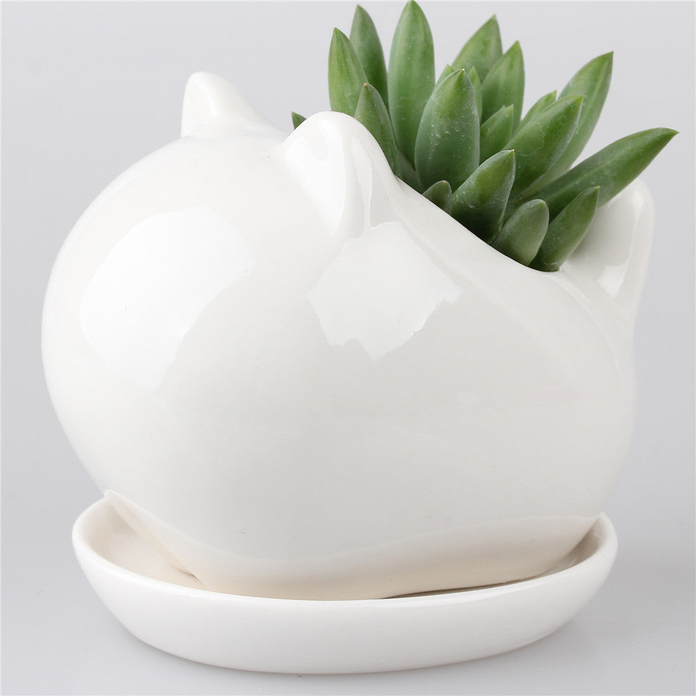 Cat Ceramic Flower Pot - Garden - ravn