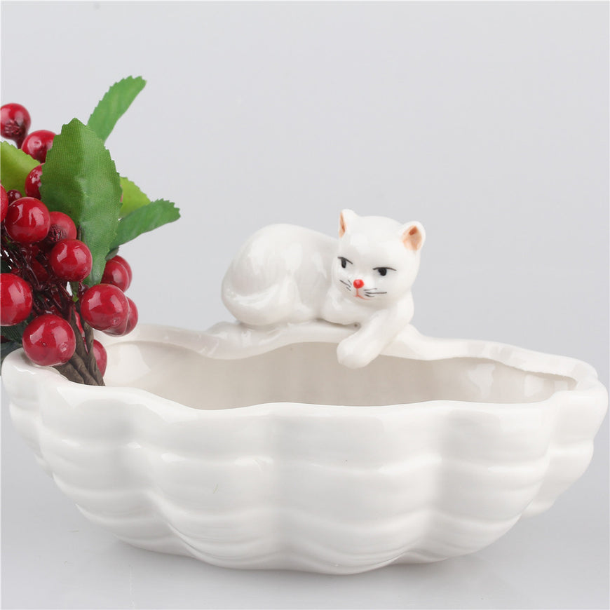Ceramic Cat Flower Pot - Garden - ravn (6)