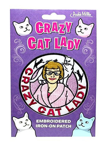 Crazy Cat Lady Embroidered Iron-On Patch -  - ravn