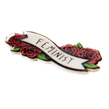 Feminist Lapel Pin with Flowers - Pin - ravn
