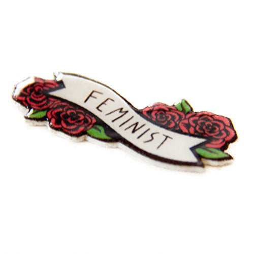 Feminist Lapel Pin with Flowers - Pin - ravn (1)