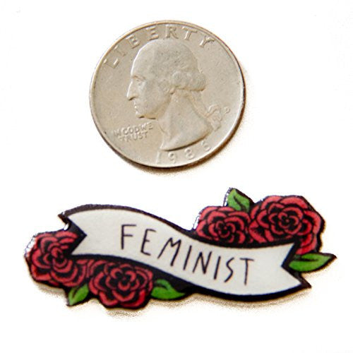 Feminist Lapel Pin with Flowers - Pin - ravn (2)
