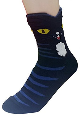 JJMax Women's Sweet Animal Socks Set with Thick Eared Cuffs One Size Fits All (Original Cats) -  - ravn