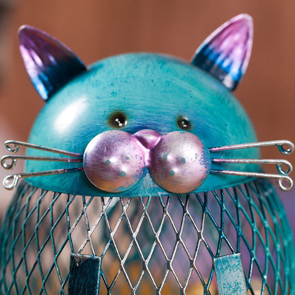 Metal Blue Cat Piggy Bank - Money Bank - ravn