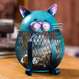 Metal Blue Cat Piggy Bank - Money Bank - ravn