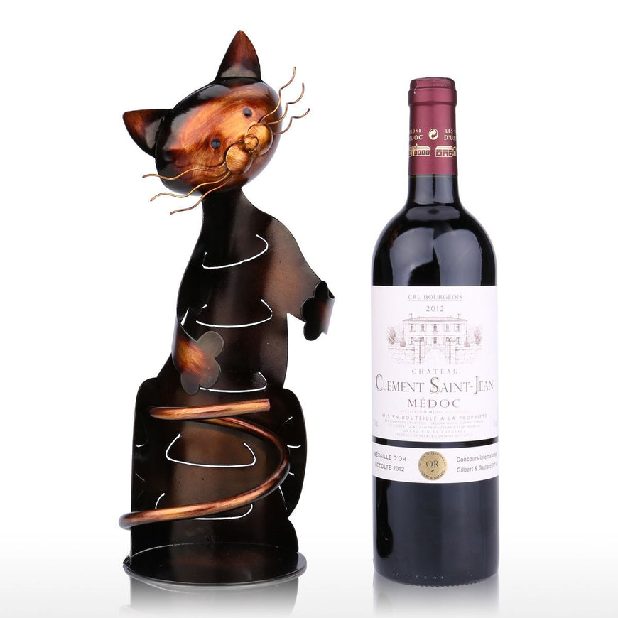 Metal Cat Wine Holder - Kitchen - ravn (1)