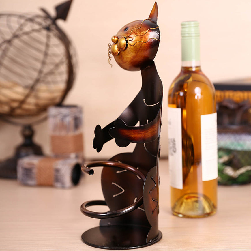 Metal Cat Wine Holder - Kitchen - ravn (3)