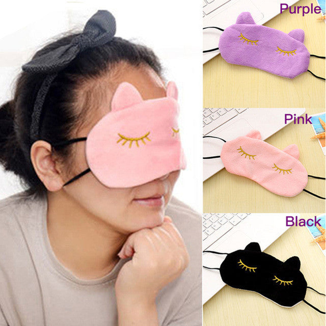 Plush Cat Eye Sleeping Mask - Eye Mask - ravn (6)