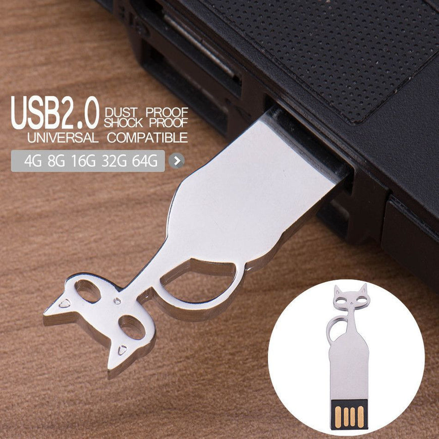 Silver Cat USB Pen Drive - Tech - ravn (1)
